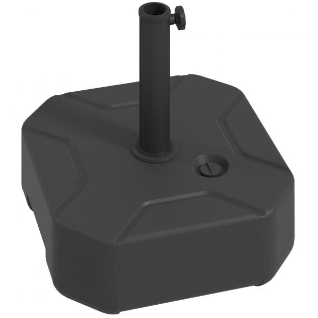 Päikesevarju alus kuni 25 kg täidetav varjualus, ruudukujuline varjuhoidja, varju kaal, alus päikesevarjule 38/48mm toru läbimõõduga, rõdule, terrassile, aeda, must.