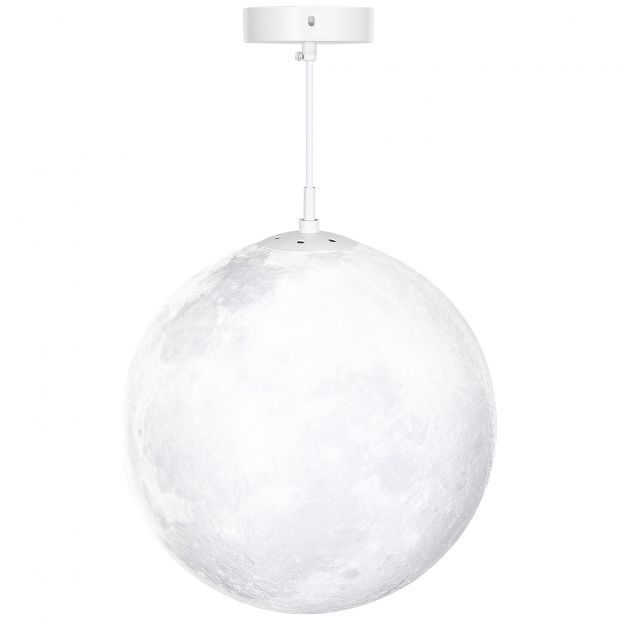 3D Kuu rippvalgusti lambiga koos rakenduse juhtimisega, muusika kuulamp lae laelamp CCT ja RGB värvimuutusega kööki, söögituppa, kreemvalge