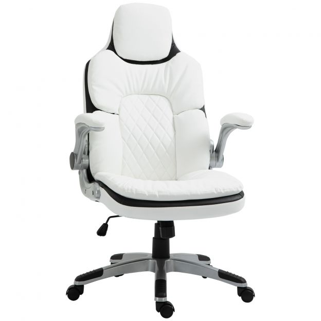 Vinsetto ergonoomiline kontoritool, kõrguse reguleerimisega, kokkupandavate käetugedega ja kiikfunktsiooniga 69x67x113-121cm kontorisse ja kodukontorisse.