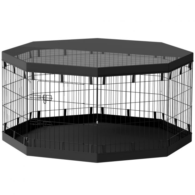 Kutsikate aedik, kutsikate jooksuaedik uste, akende, hingava võrguga jooksuaedik, väikestele ja keskmise suurusega koertele alla 20 kg, sise- ja välistingimustes, 159 x 159 x 76 cm, must
