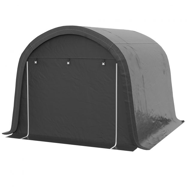Fooliumseadmete maja 3x3m seadmete maja UV-kaitsega, veekindel, teras, PE, hall, kahe rulluksega | Aosom