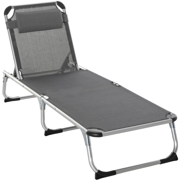 Aialaud Alu kangast lamamistool 5-kordselt reguleeritav kokkupandav ergonoomiline võrgustik Hall 170 x 60 x 76 cm