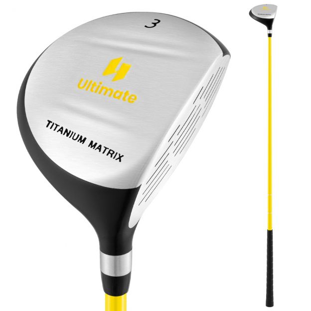 Golfi #3 fairway-puu lastele kaitsekattega, 34 tolli, 15 kraadi, klaasfiiber varrega golfikepp
