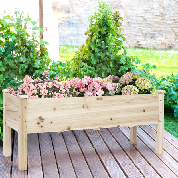 Kõrgpeenar istutuskast istutustrog kuusepuidust kõrgpeenar tõstetud istutuskast aianduskomplekt 120 x 43,5 x 51 cm