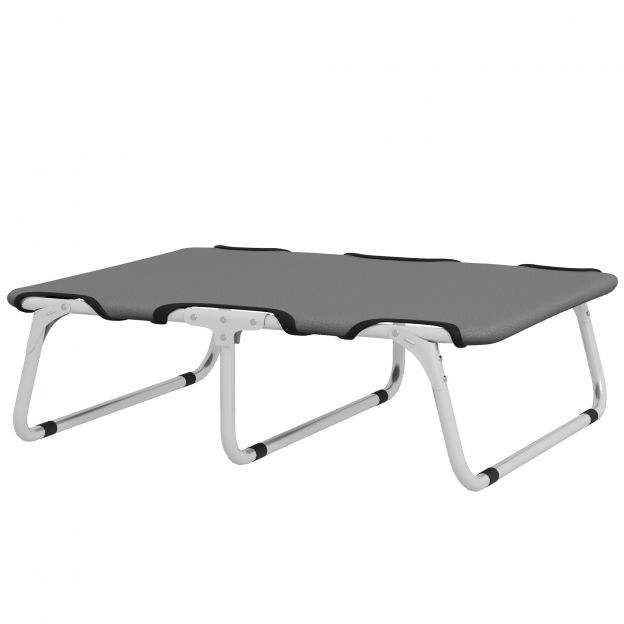 Tõstetud koeravoodi, välistingimustes kasutatav lemmikloomavoodi, koeravoodi väikestele koertele kuni 10 kg, Oxford, hall 71 x 58 x 20 cm