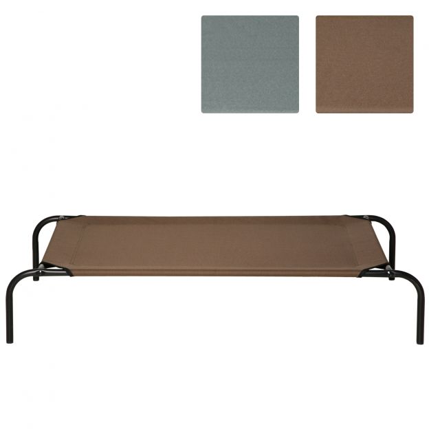 Koeradiivan varukattega, suur koeramatt õues, kassivoodi hall & pruun, stabiilne rauast raam 110 x 68 x 20 cm mugavuse jaoks.