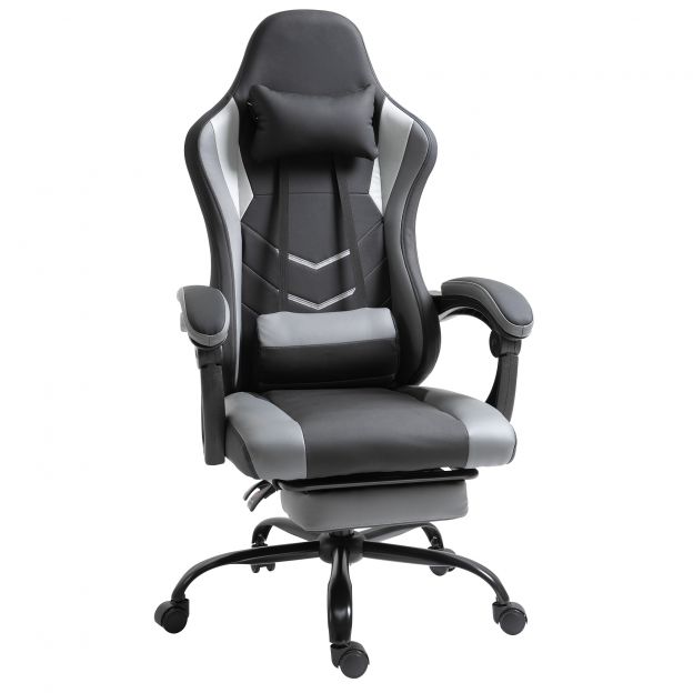 Vinsetto mängutool, kõrguse reguleerimisega, peatoe ja nimmetoega, ergonoomiline, kuni 120 kg, jalatoega, must.