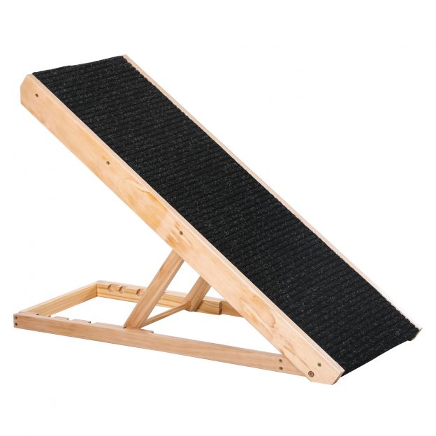 Lemmikloomade kaldtee reguleeritav koerakaldtee libisemisvastase vaibaga männipuidust ja polüestrist 90x40x61cm koertele ja kassidele.de