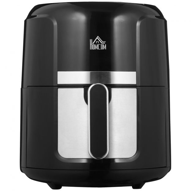 Kuumõhufritüür 4L Airfryer 12 programmiga, 60 min taimer, mittenakkuva korviga, 1300W fritüür ilma õlita, ülekuumenemiskaitsega, LED-puuteekraan, must