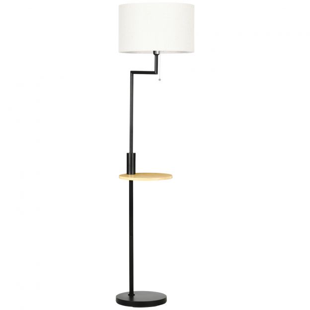 Põrandalamp, põrandalamp riiuliga, 40 W põrandalamp USB-pesaga, põrandavalgusti, teras, kreem, Ø40 x 168 cm, ilma lambipirnita