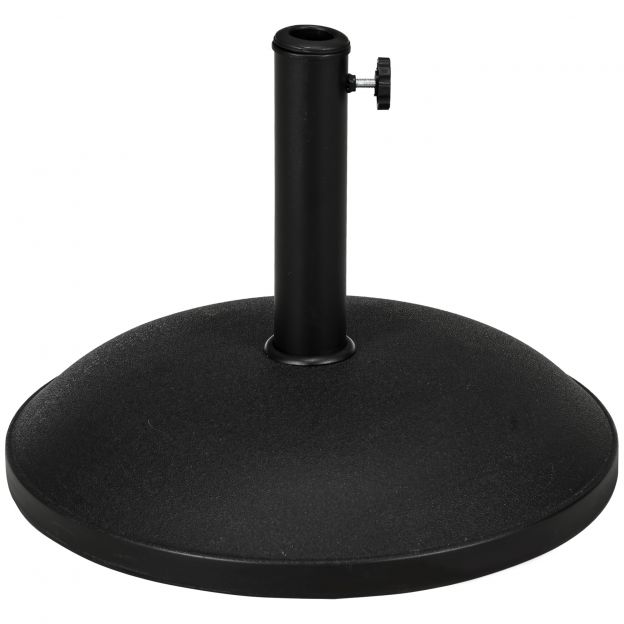 Vihmavarjualus Päikesevarju jalg 25kg terasest ja tsemendist, must, Ø49 x 37 cm, stabiilne päikesekaitse aeda ja terrassile.