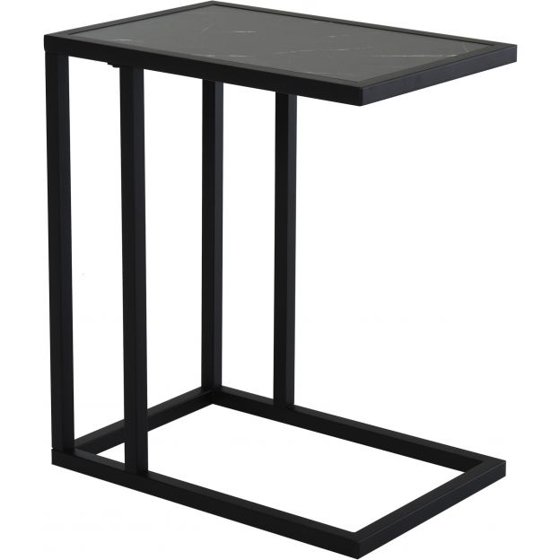 Abilaud, diivanilaud marmorimustriga, kohvilaud metallraamiga, elutuppa, magamistuppa, 45 x 30 x 51,5 cm must.