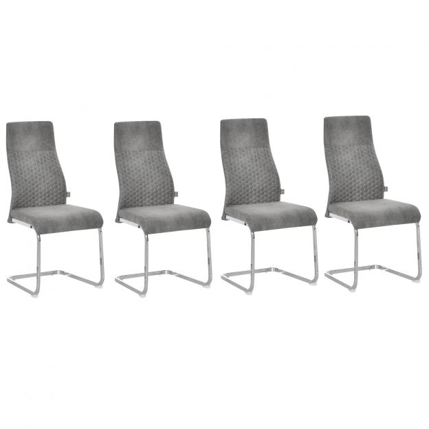 Söögitoolid 4-osaline komplekt köögitoolid seljatoega Velvet-Touch hall terasraam 45x61x98cm kaasaegse söögitoa jaoks.