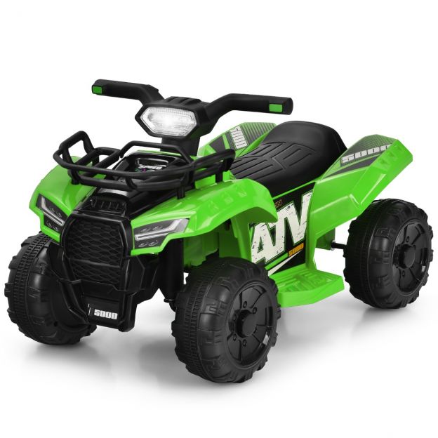 6V elektriline laste ATV panipaigaga, muusika, signaali ja LED-esituledega mini elektriline ATV, roheline