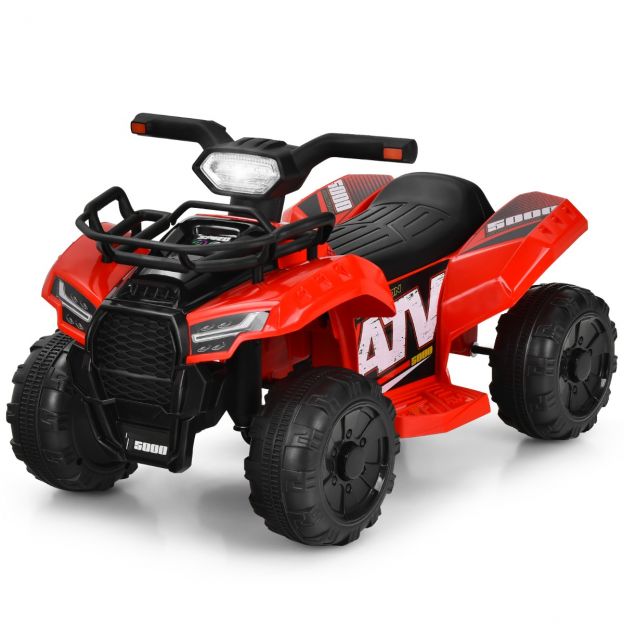 6V elektriline laste ATV panipaiga, muusika, signaali ja LED-esituledega, mini elektriline ATV, punane