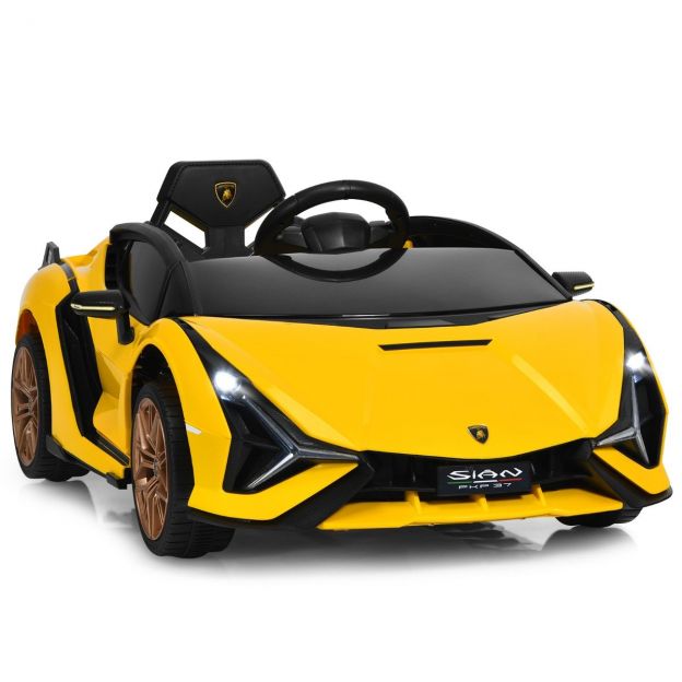 Lasteauto akutoitel 12V elektrisõiduk laste sõiduk 108 x 64 x 41 cm kollane