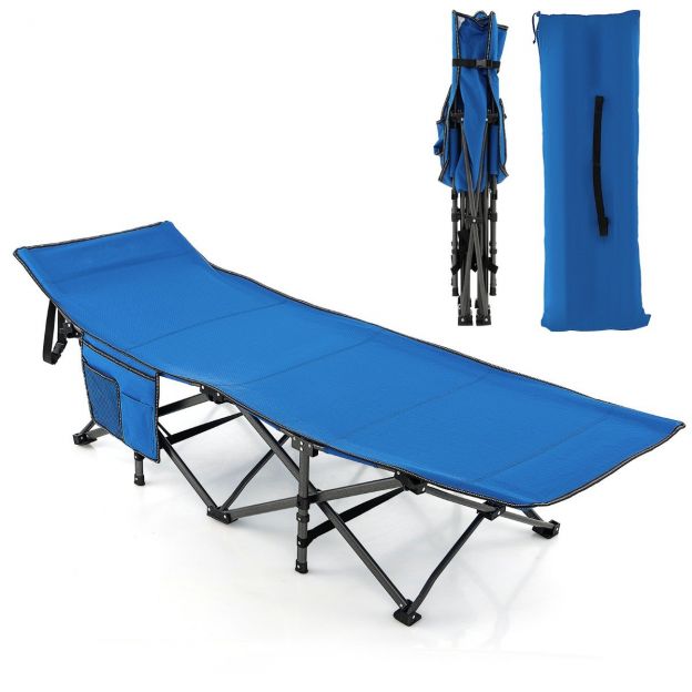 Campingvoodi, vastupidav reisivoodi peatoega, 190 x 70 x 54 cm, sinine
