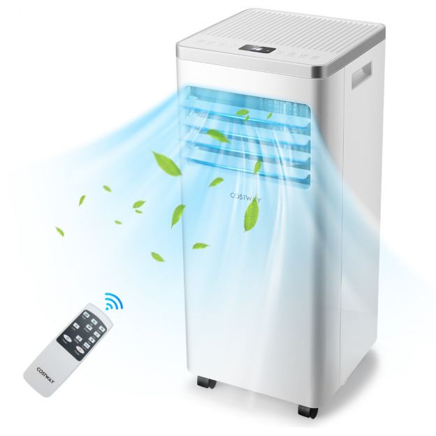 4-ühes mobiilne kliimaseade jahutamiseks, ventilatsiooniks ja niiskuse eemaldamiseks, väljatõmbevoolikuga, 7000 BTU, valge