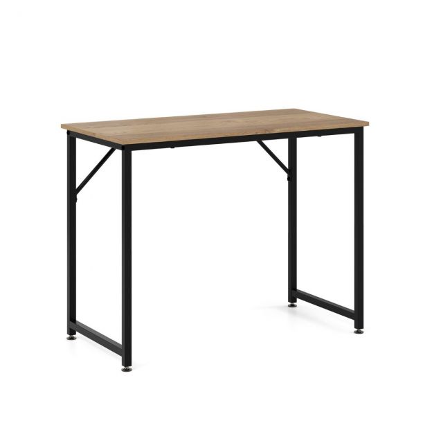 Arvutilaud reguleeritavate jalapatjadega, kompaktne kirjutuslaud 100 × 50 × 77 cm, naturaalne