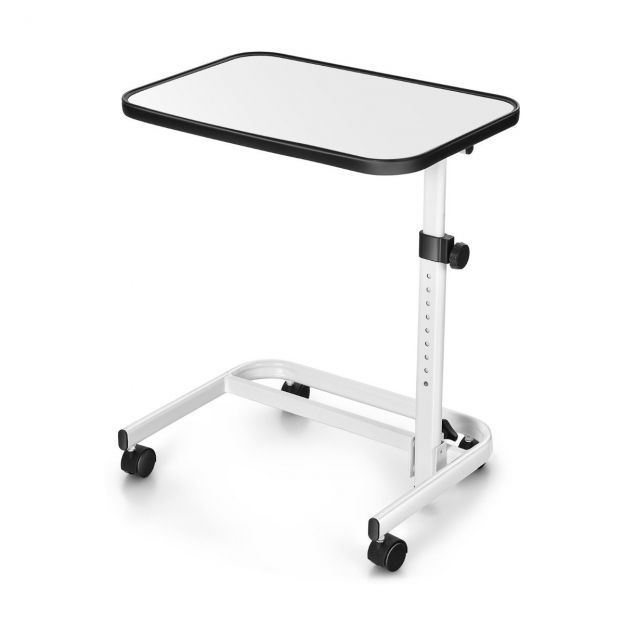 Ratastel voodilaud mitme nurga all kallutatava plaadiga, hoolduslaud 60,5 x 40 x 73–93 cm