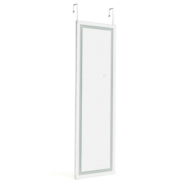 37 x 120 cm 2-in-1 seinapeegel 3-värvilise LED-valgustusega täispikk riputatav peegel