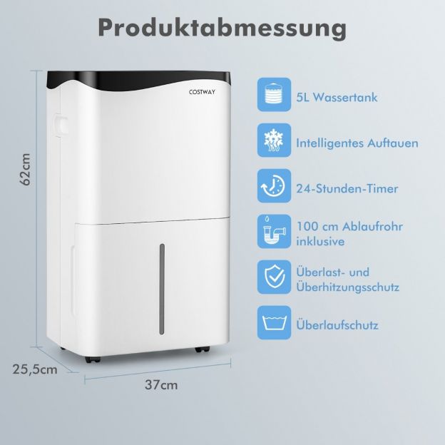 Õhukuivati ruumiõhukuivati mobiilne elektriline õhukuivati 25 l/24 h, ruumi suurus u 60 m²