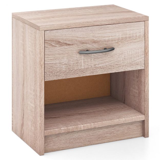Öökapp sahtliga, väike abilauake avatud riiuliga, 38,5 x 28 x 40,5 cm, naturaalne