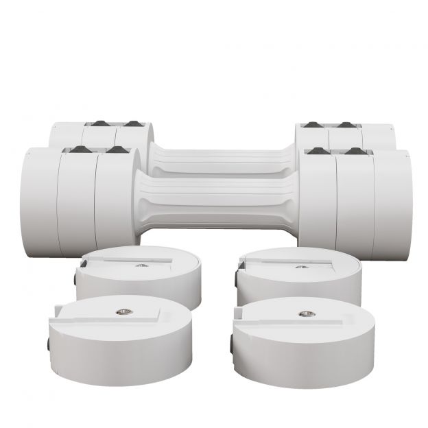 SPORTNOW 2 x 2,5 kg hantlid, hantlid reguleeritava kaaluga, 1,1/1,8/2,5 kg iga hantli kohta, põrandasõbralik plastkorpus, naistele ja meestele, valge