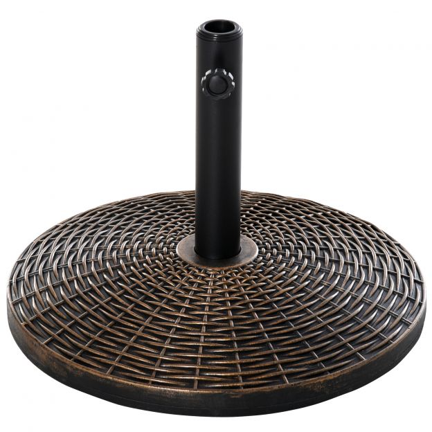 Päikesevarju alus 25 kg varjuhoidja rotangist välimusega korv alus varjudele Ø35/Ø38/Ø48 mm antiikpronks Ø53 x 40 cm.de