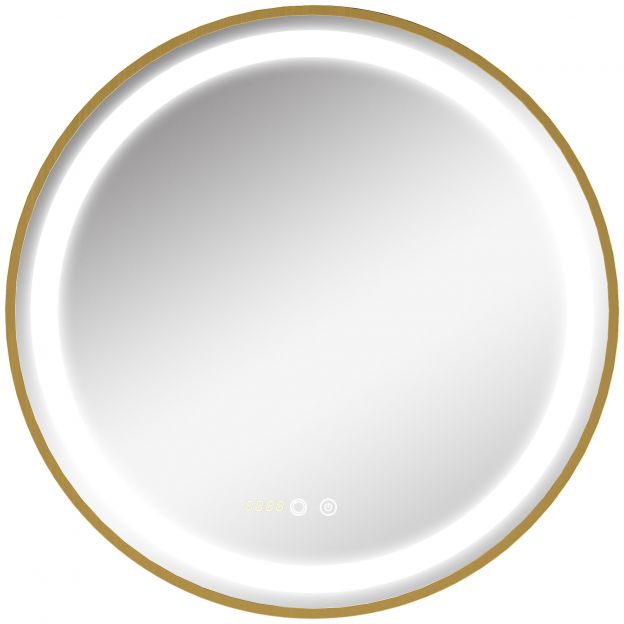 kleankin hämardatav vannitoapeegel LED-valgustiga 60x60cm, IP44, alumiiniumisulamist, mälufunktsioon ja ajakuva.ee
