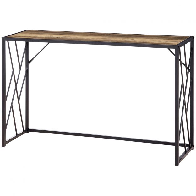 Konsoollaud, esikulaud terasjalgadega, abilaud tööstuslikus stiilis, dekoratiivlaud esikusse, koridori, kontorisse, teras, 120 x 35 x 75 cm pruun