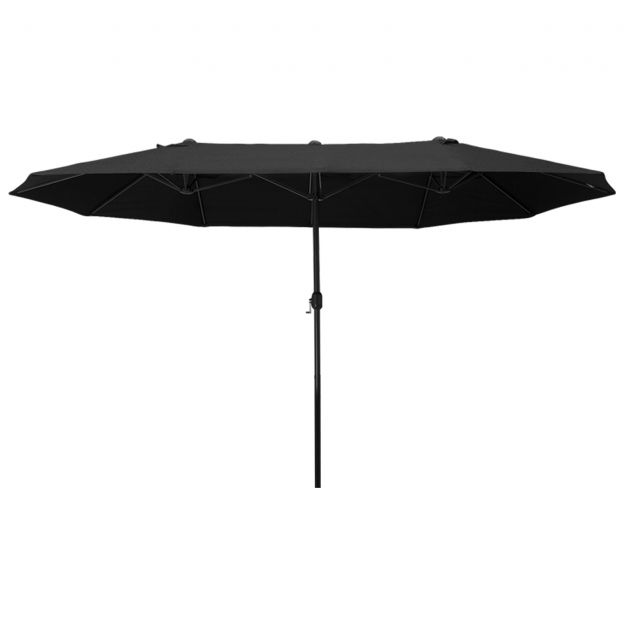 Päikesevari Aia vari Turuvihmavari Kahekordne päikesevari Terrassi vari käsikangiga Must Ovaalne 460 x 270 x 240 cm