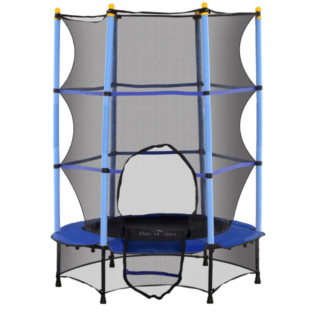 Laste batuut Ø140 cm, batuut turvavõrguga, äärekate, aedbatuut lastele 3-10 aastat, kuni 50 kg kandevõime, sinine