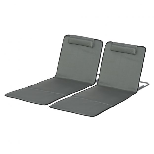 Komplekt 2 kokkupandava rannamati, millel on 5 asendisse reguleeritav seljatugi, reguleeritav peatoe, Oxford-kangas, kaasas kott, mõõtmed 124P x 53L x 35-45K cm