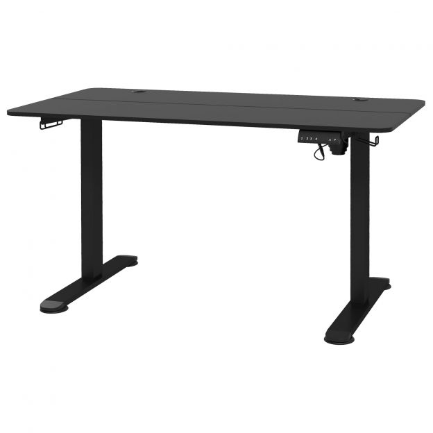 Vinsetto seisev-istuv kirjutuslaud, elektriline, kokkupõrkevastane, ülekuumenemiskaitse, mälufunktsioonid, 140x70x72-116cm, puitlaastplaat, must| Aosom
