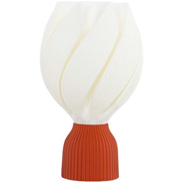 Laualamp, LED laualamp 3D-prinditud õielise lambivarjuga, öölamp elutuppa, mängutuppa, valge