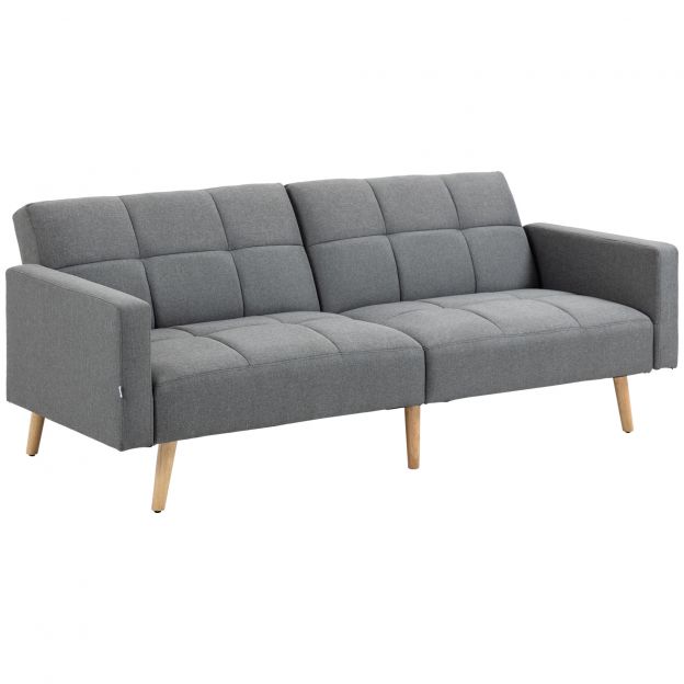 2 in 1 magamisdiivan 205 x 88 cm diivan voodifunktsiooniga, diivan istmepatjadega, linase välimusega, reguleeritava seljatoega elutuppa, magamistuppa, hall