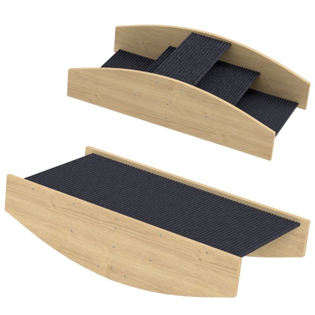 2-ühes koerte kiik, koerte agility kiik puidust, koerte agility ramp väikestele ja keskmise suurusega koertele alla 15 kg, tasakaalu ja enesekindluse jaoks, 80 x 39,5 x 20 cm naturaalne puit