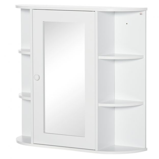 Peeglikapp vannitoa peegel seinale paigaldatav seinakapp 8 sektsiooniga mitmeotstarbeline kapp valge 66x17x63cm vannituppa.