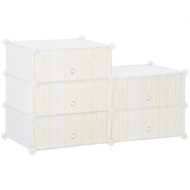 Plastikust kingariiul 6 paari kingadele, kingakarp esikusse, DIY kokkupandav riiul, kingade hoiustamine, valge 49 x 36,5 x 108 cm