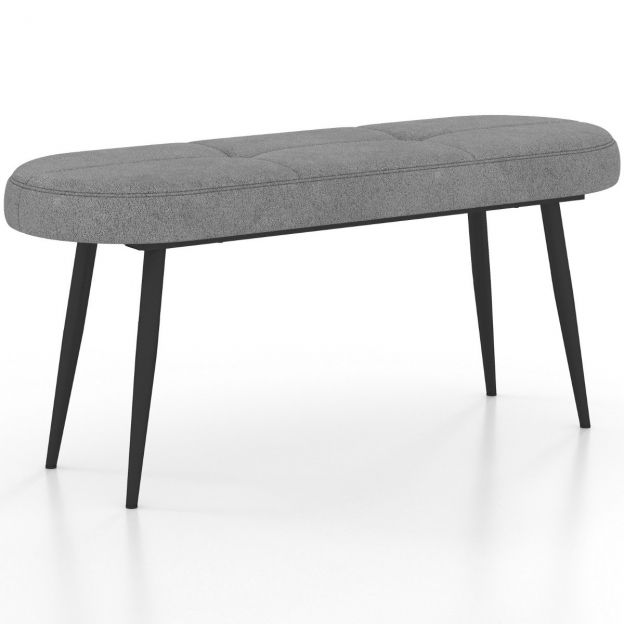 113 cm istmepink padjaga ja metalljalgadega, polsterdatud ottomaan kuni 300 kg kandevõimega, hall