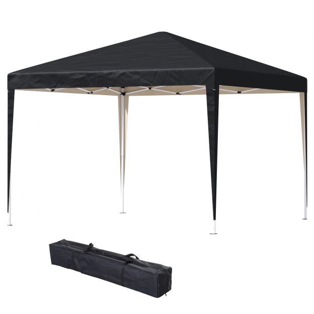 Paviljon umbes 3x3m, veekindel stabiilne talvekindel pop-up kokkupandav paviljon, UV-kaitse, kokkupandav peotelk aiatelk koos kotiga, aiapaviljon telkimiseks aeda, must