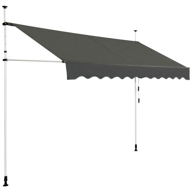 Markiis Klambermarkiis Päikesekaitse UV-kindel kõrguse reguleeritav veekindel 300 x 120 cm Hall