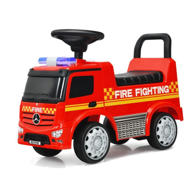 Laste tuletõrjeauto, litsentseeritud Mercedes-Benzi lükatav auto, 62 × 29 × 43 cm, punane