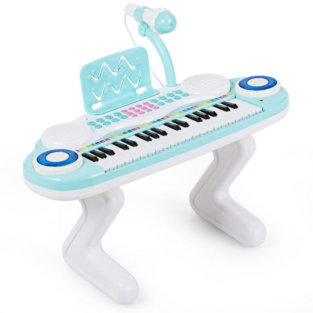 37 klahviga digiklaver laste klaviatuur mikrofoniga 48 x 20 x 38 cm sinine