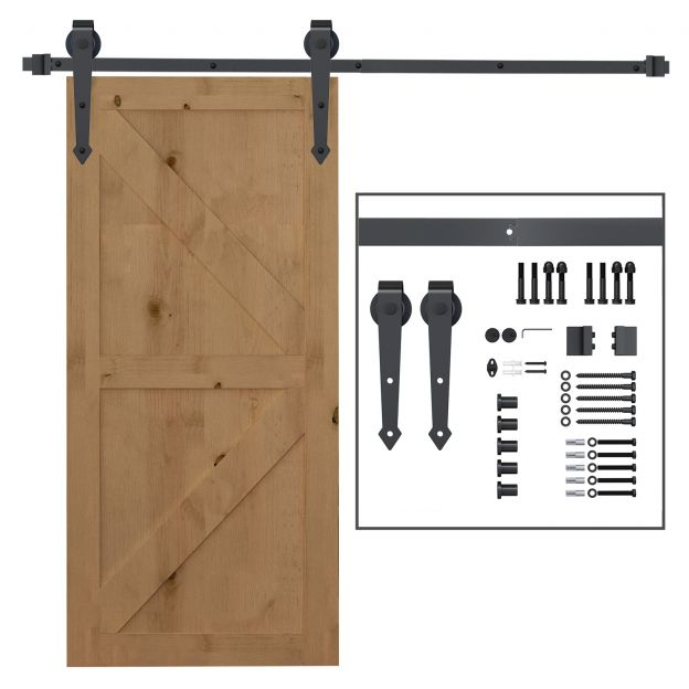 Lükanduste liugukse komplekt 200 cm Täiskomplekt koos rööbaste, rullikute, hüppevastaste seadmete, uksepeatusseadmete, põrandajuhiku, süsinikterasest lükanduksesüsteemiga pruun