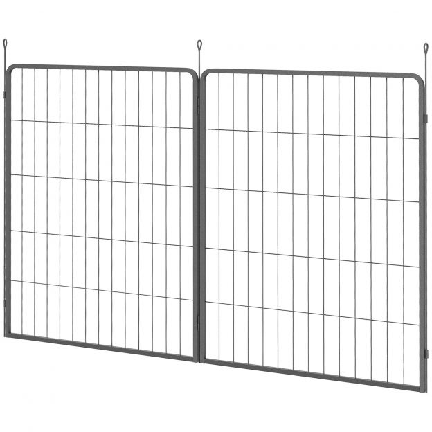 2-osaline komplekt 2 koeraaiapaneeli laiendamiseks vabapidamiseks, 80 x 100 cm kutsikaaed terasest, väikestele kuni suurtele koertele must
