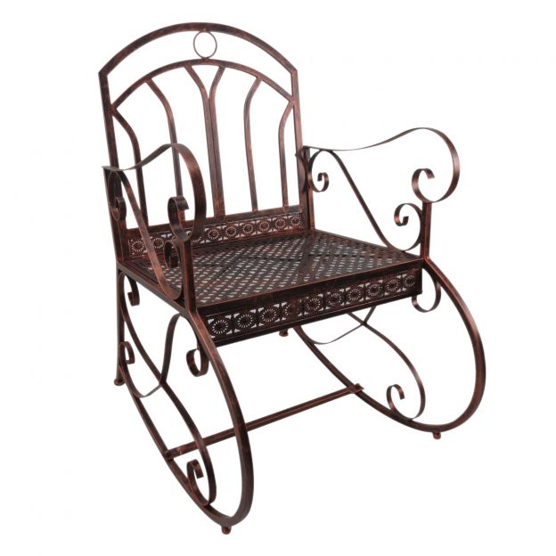 Vintage kiiktool, kandevõime 150 kg, elegantsete kaartega, kõrge istumismugavus, metall, 61L x 79S x 90K cm, pronks-punane| Aosom