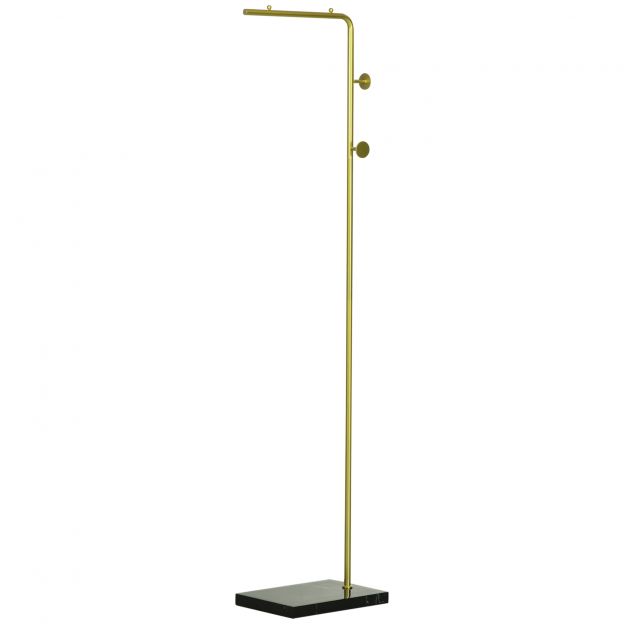 Riidenagi riidestange konksudega marmorist alus riiete ja mütside jaoks elutuppa, esikusse 35x25x170cm kuldne must.