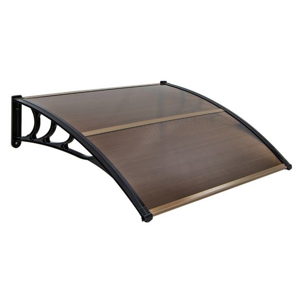122 x 99 cm varikatus välisukse kohale, pultvarikatus, pruun